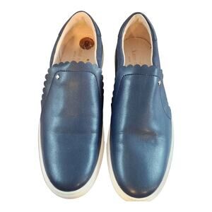 Kate Spade New York Aleta slip on scalloped sneaker navy blue sz 8